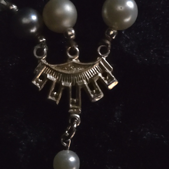Made In Japan. Stunning Vintage Faux Pearl And Crystal 3-strand Necklace. - Picture 11 of 12
